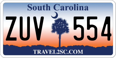 SC license plate ZUV554