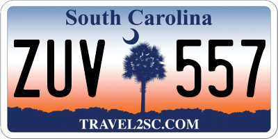 SC license plate ZUV557