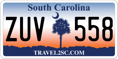 SC license plate ZUV558