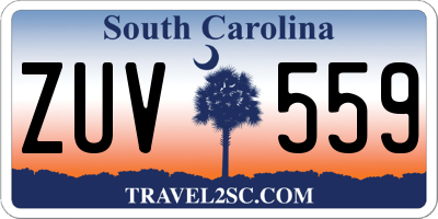 SC license plate ZUV559