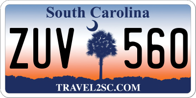 SC license plate ZUV560