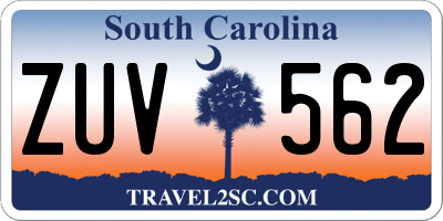 SC license plate ZUV562