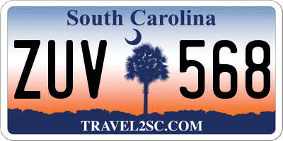SC license plate ZUV568