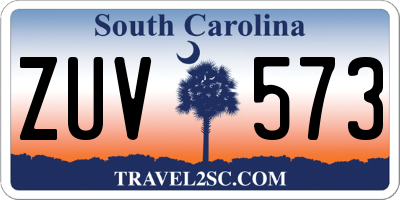 SC license plate ZUV573