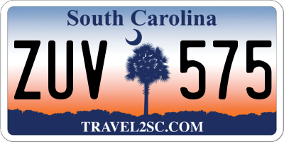 SC license plate ZUV575