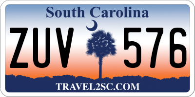 SC license plate ZUV576