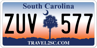 SC license plate ZUV577