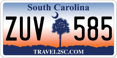 SC license plate ZUV585