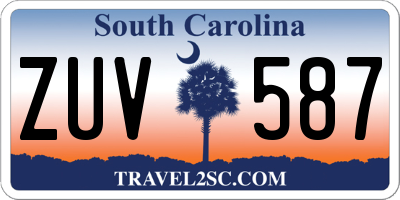 SC license plate ZUV587