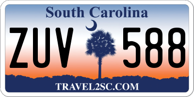 SC license plate ZUV588