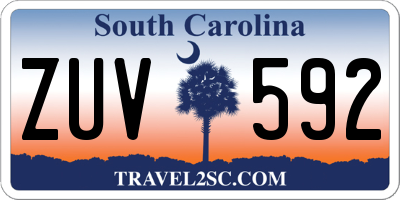 SC license plate ZUV592