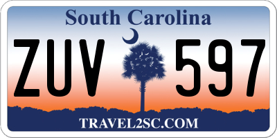 SC license plate ZUV597