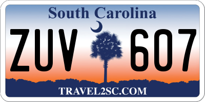 SC license plate ZUV607