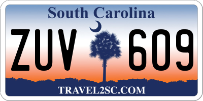 SC license plate ZUV609