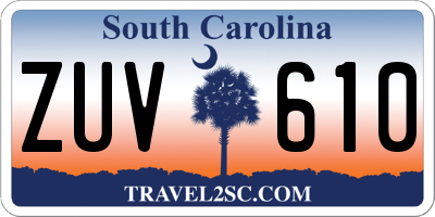 SC license plate ZUV610