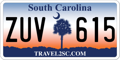 SC license plate ZUV615