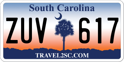 SC license plate ZUV617