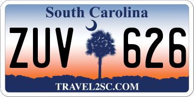 SC license plate ZUV626