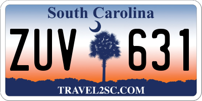 SC license plate ZUV631