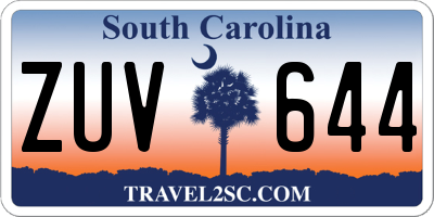 SC license plate ZUV644