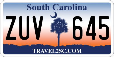 SC license plate ZUV645