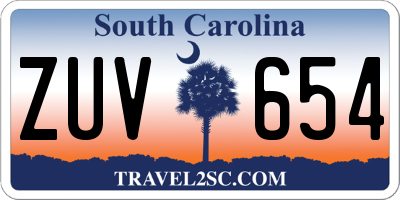 SC license plate ZUV654