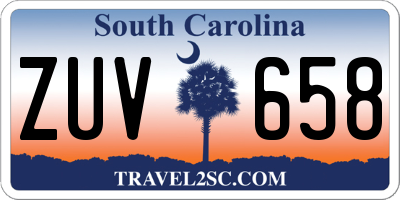 SC license plate ZUV658