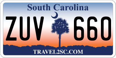 SC license plate ZUV660