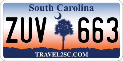 SC license plate ZUV663