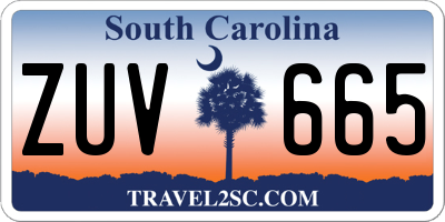 SC license plate ZUV665