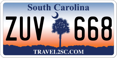 SC license plate ZUV668