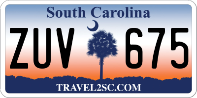 SC license plate ZUV675