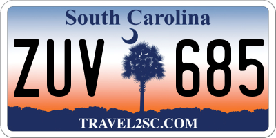 SC license plate ZUV685