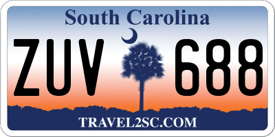 SC license plate ZUV688