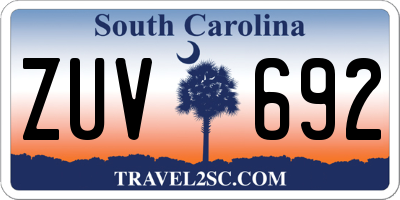 SC license plate ZUV692