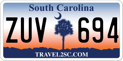 SC license plate ZUV694