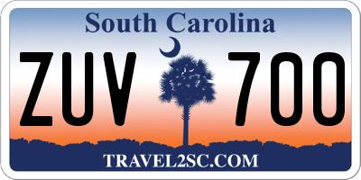 SC license plate ZUV700