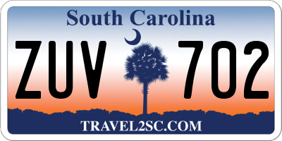 SC license plate ZUV702