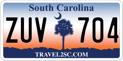 SC license plate ZUV704