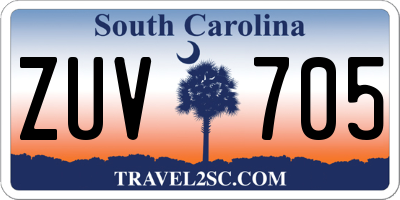 SC license plate ZUV705