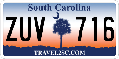SC license plate ZUV716