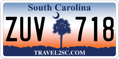 SC license plate ZUV718