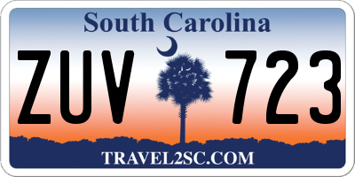 SC license plate ZUV723