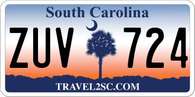 SC license plate ZUV724