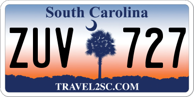 SC license plate ZUV727