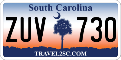 SC license plate ZUV730