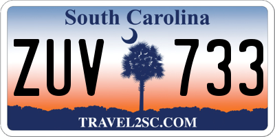 SC license plate ZUV733