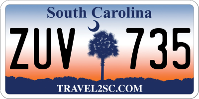 SC license plate ZUV735