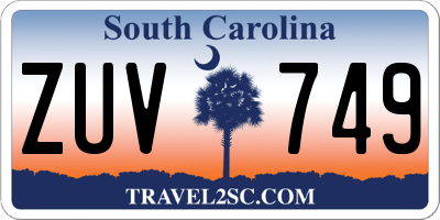 SC license plate ZUV749