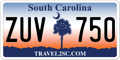 SC license plate ZUV750